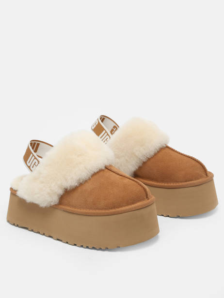 Mules Avec Brides Funkette En Cuir Ugg Marron accessoires 1113474 vue secondaire 3