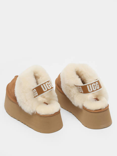 Mules Avec Brides Funkette En Cuir Ugg Marron accessoires 1113474 vue secondaire 4