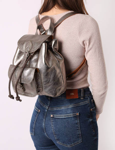 Backpack Le Baroudeur Paul marius Gray vintage BAROUDEU other view 1