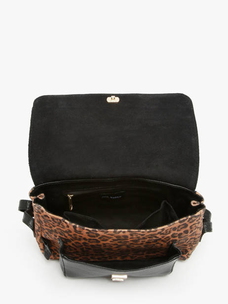 Sac Bandoulière Leopard Cuir Paul marius Noir leopard DIANSLEO vue secondaire 3