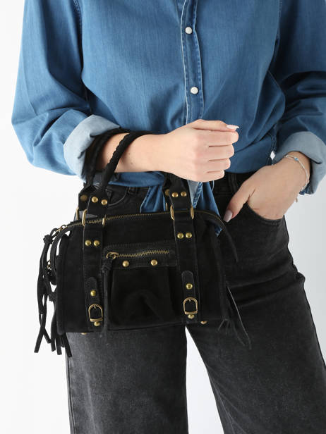 Shoulder Bag Velvet Leather Milano Black velvet VE24093 other view 1