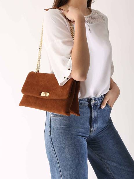 Shoulder Bag Velvet Caviar Leather Milano Brown velvet caviar VC24115 other view 1