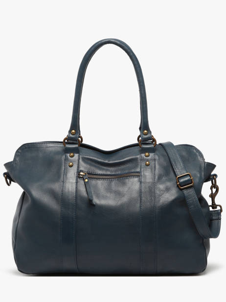A4 Size Shoulder Bag Cow Leather Basilic pepper Blue cow BCOW78 other view 4