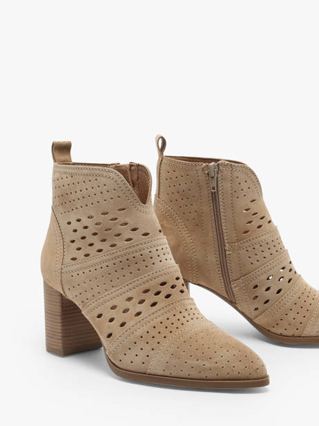 Heeled Boots City In Leather Alpe Beige women 53851108 other view 2