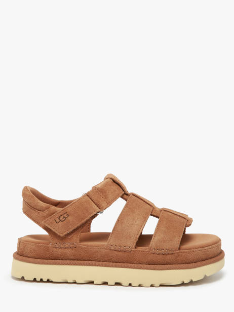 Sandals Goldenstar In Leather Ugg Brown women 1137890