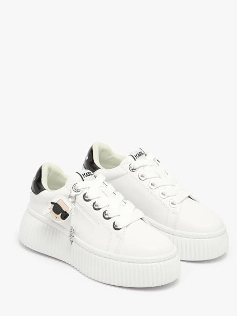 Sneakers Kreeper Low Nft Twin In Leather Karl lagerfeld White women KL42376T other view 2