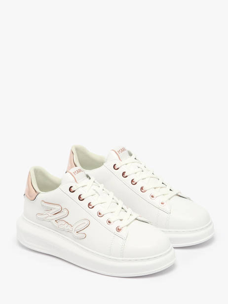 Sneakers Kapri Signiature Embossed In Leather Karl lagerfeld White women KL62511A other view 2