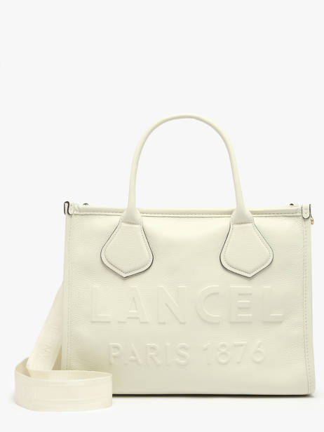 Medium Leather Jour Tote Bag Lancel Beige jour A12996