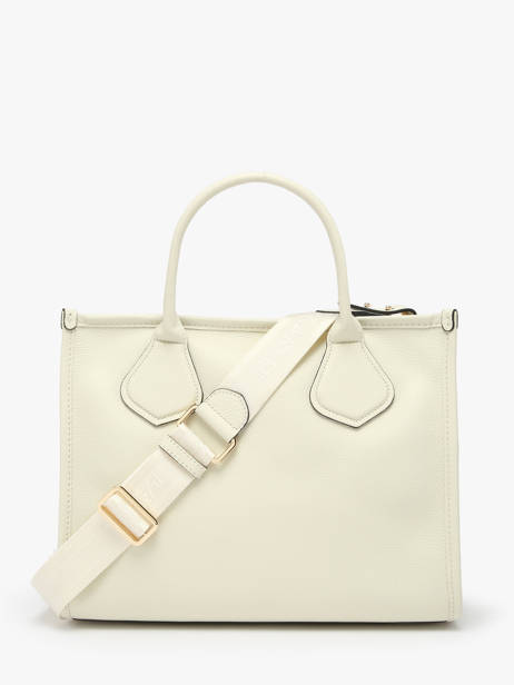 Medium Leather Jour Tote Bag Lancel Beige jour A12996 other view 4
