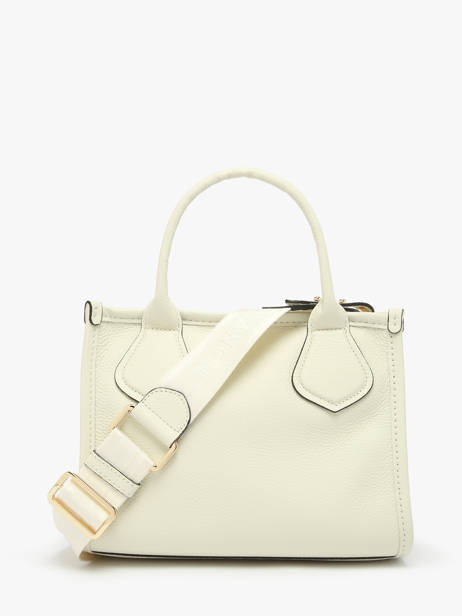 Small Leather Jour Tote Bag Lancel Beige jour A12995 other view 4