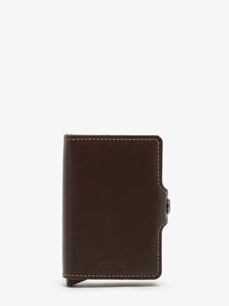 Leather Twin Original Card Holder 2 Compartments Secrid Brown original TO