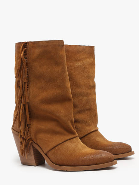 Santiago Boots In Leather Metisse Brown women XD2048 other view 2