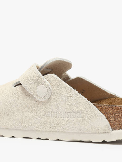 Slippers Boston In Leather Birkenstock Beige women 1027693 other view 2