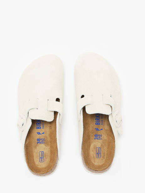 Slippers Boston In Leather Birkenstock Beige women 1027693 other view 3