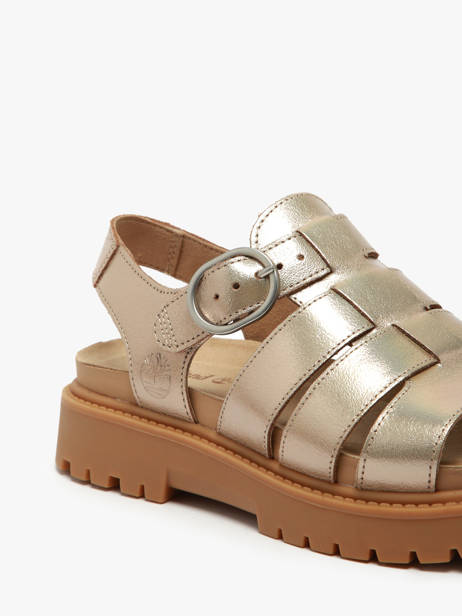 Sandals Clairemont Way In Leather Timberland Gold women 2Q1PN751 other view 2