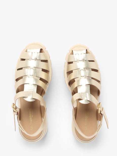 Sandals Bayla In Leather Les tropeziennes Gold women BAYLA other view 3