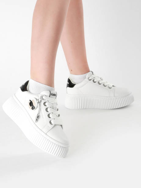 Sneakers Kreeper Low Nft Twin In Leather Karl lagerfeld White women KL42376T other view 1