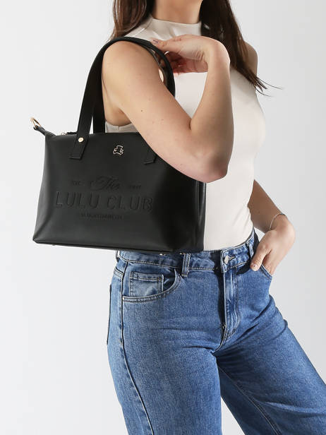 Shoulder Bag Logo Lulu castagnette Black logo YVRAC other view 1