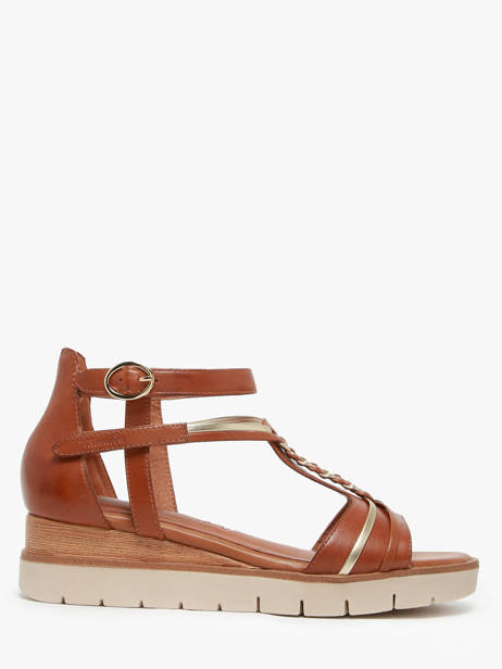 Sandals In Leather Tamaris Brown women 44