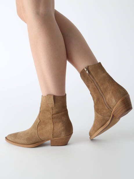 Santiago Boots Western In Leather Alpe Brown women 50121101 other view 1