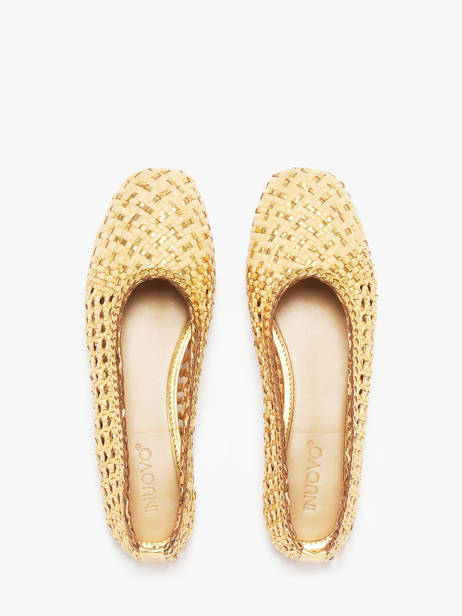 Ballerinas In Leather Inuovo Gold women D49006 other view 3