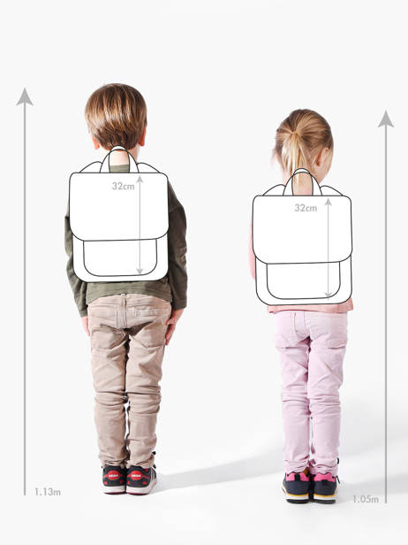 Mini Backpack 1 Compartment Trixie Green animals 90 other view 1