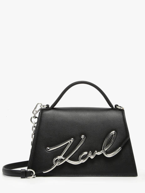 Sac Bandoulière K Signature Cuir Karl lagerfeld Noir k signature A1W30036