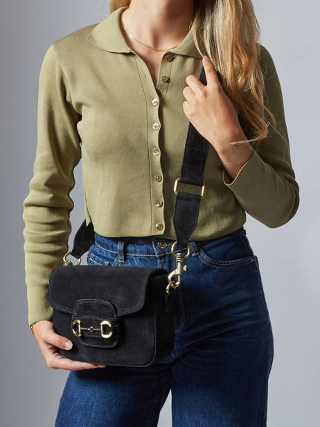 Shoulder Bag Velvet Leather Milano Black velvet VE260611 other view 1