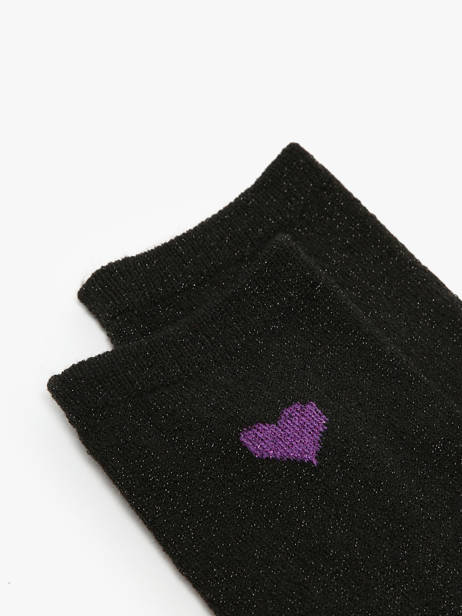 Women's Socks Lurex Heart Pieces Black socks women 17159116 other view 1