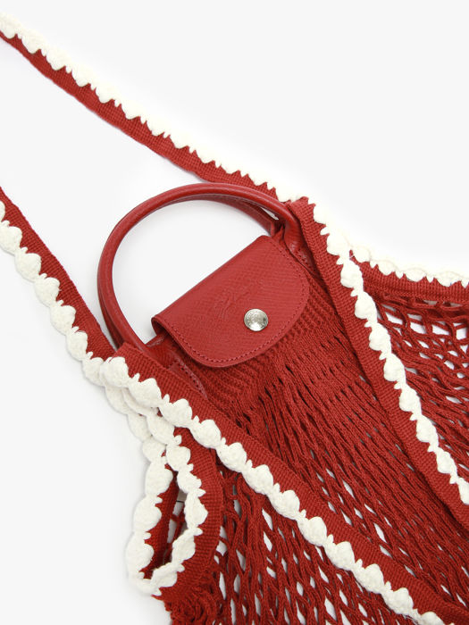 Longchamp Le pliage filet crochet Besaces Rouge