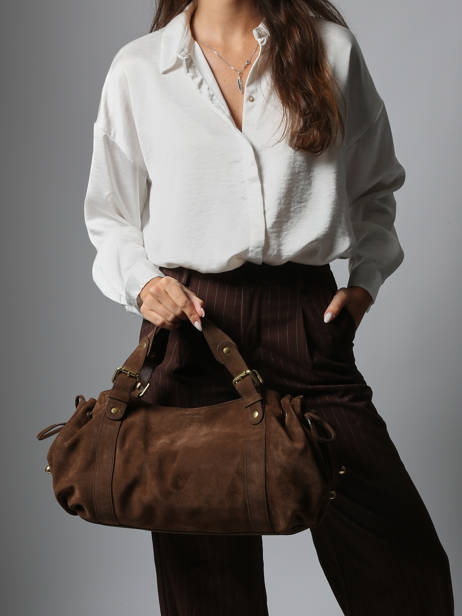 Sac Porté épaule Folk Cuir Gerard darel Marron folk DCS01407 vue secondaire 1