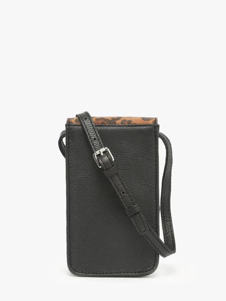 Le Porte-téléphone Léopard Cuir Paul marius Noir leopard TELEPLEO vue secondaire 4