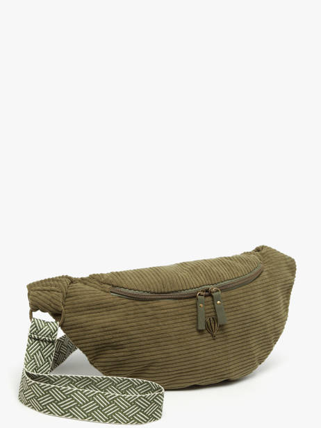 Sac Banane Le voyage en panier Vert velours AHP244 vue secondaire 2