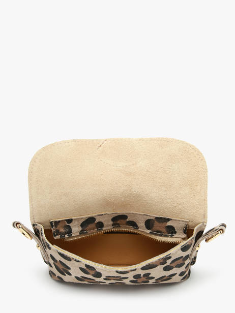 Crossbody Bag Velvet Leopardo Leather Milano Beige velvet leopardo VL260612 other view 3