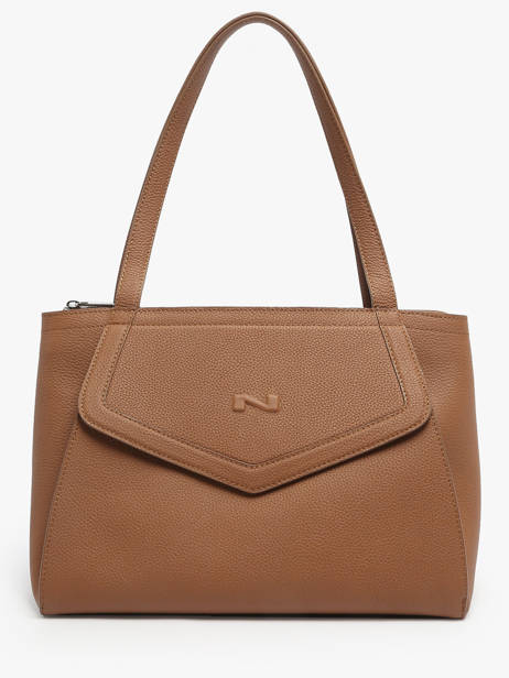 Sac Porté épaule Madeleine Cuir Nathan baume Marron candy 8