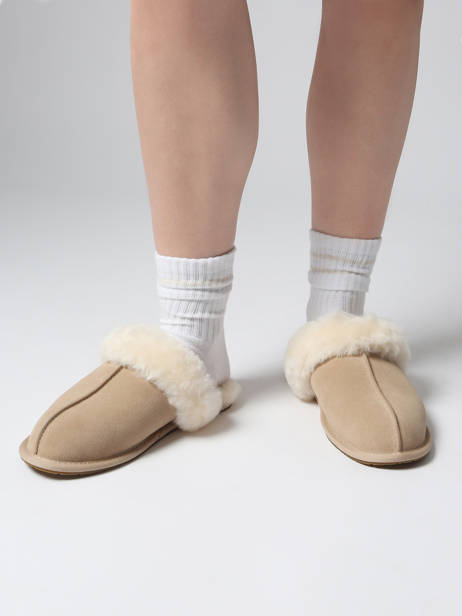 Chaussons Scuffette Ii En Cuir Ugg Beige women 1106872 vue secondaire 1