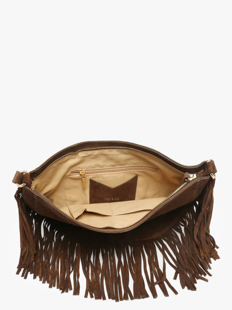 Sac Porté épaule à Franges Rodeo Cuir Nat et nin Marron vintage RODEOFRA vue secondaire 3