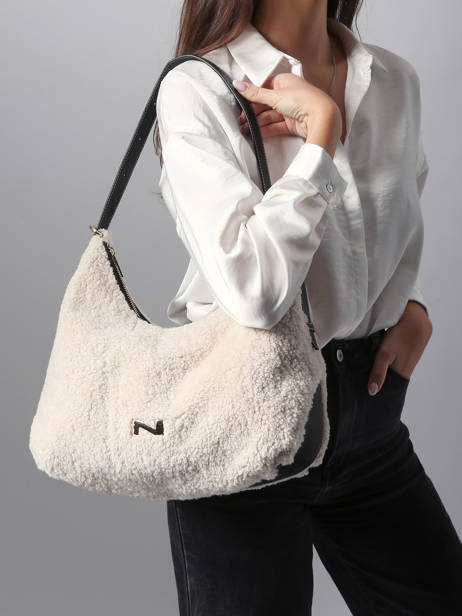 Sac Porté épaule Carrie Winter Cuir Et Mouton Nathan baume Beige vogue S vue secondaire 1