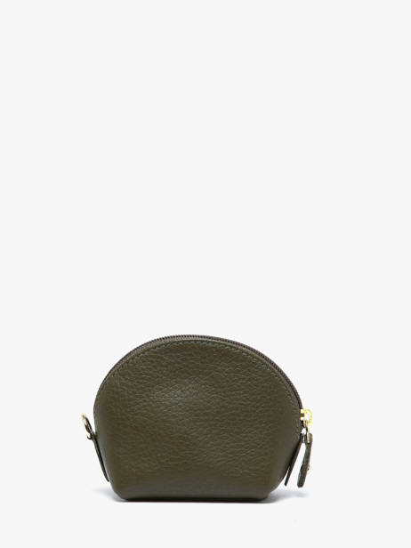 Leather Caviar Coin Purse Crinkles Green caviar 14026 other view 2