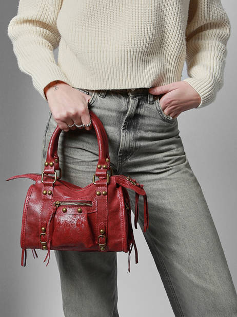 Sac Porté Main Spazzolato Cuir Milano Rouge spazzolato SP24093 vue secondaire 1