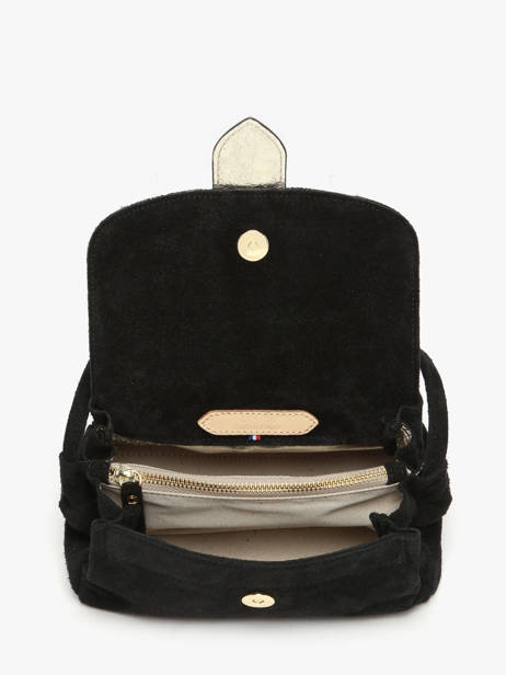 Shoulder Bag S Agnes Suede Leather Etrier Black agnes EAGV205S other view 6