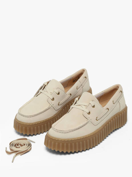 Platform Boat Shoes In Leather Clarks Beige women 26186302 other view 3