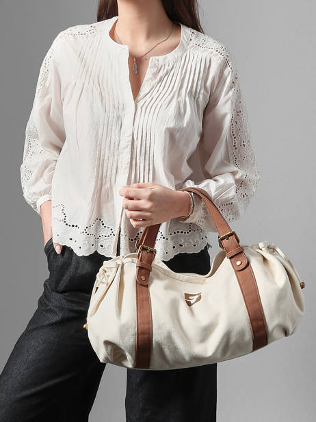 Shoulder Bag Canvas Cotton Gerard darel White canvas Z450 other view 1