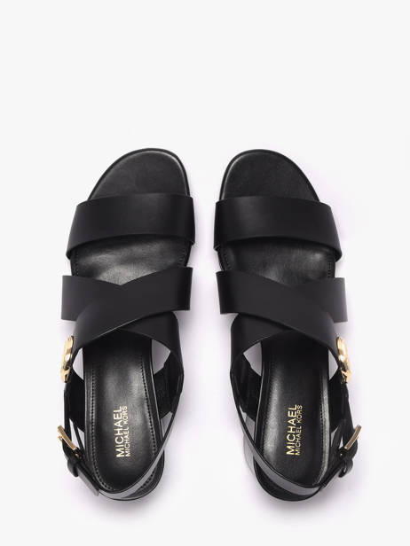 Heeled Sandals In Leather Michael kors Black women EMS1L001 other view 3