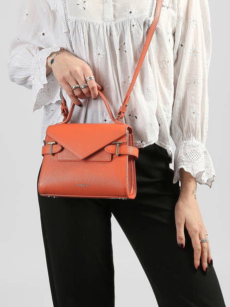 Small Grained Leather Emilie Crossbody Bag Le tanneur Orange emily TEMI1006 other view 1