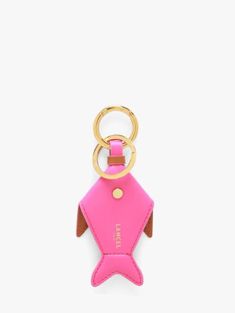 Leather Funny Fish Bag Charm Lancel Pink charms A14200