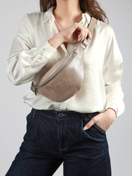 Leather Small Derby Glitter Belt Bag Nathan baume Brown n city 25GT other view 1