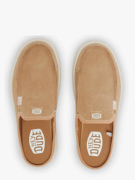 Slippers In Leather Hey dude Brown women 41272 other view 3