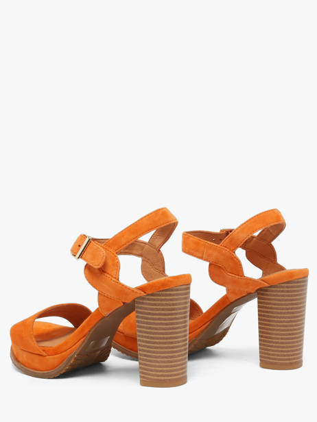 Heeled Sandals Jain In Leather Mam'zelle Orange women CSG1H03 other view 2