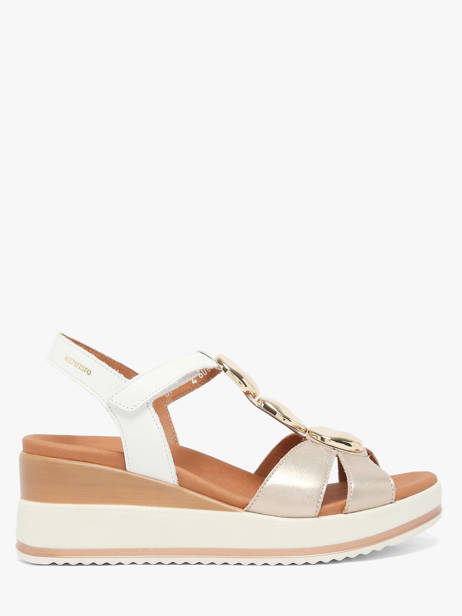 Platform Sandals In Leather Mephisto Gold women P5148798